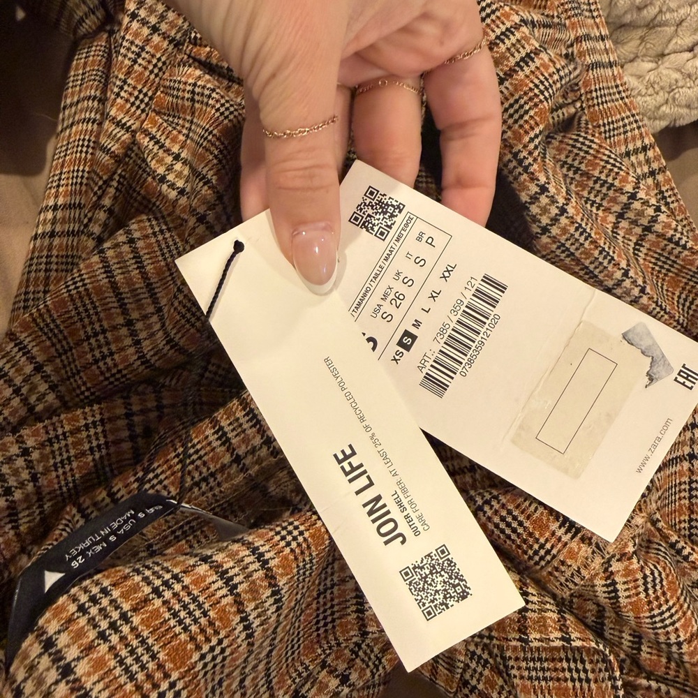 Zara Brown Plaid Mini Dress BLOGGER FAVORITE - Picture 4 of 4